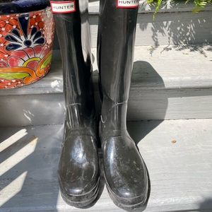 Women's Original Tall Gloss Black Buckle Strap Rain Boots